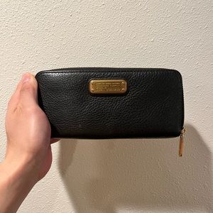 Black Leather Marc by Marc Jacobs Zip-Around Wallet
